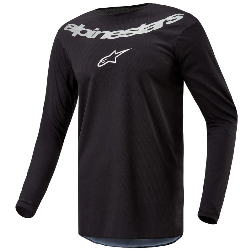 Alpinestars Fluid Lucent Motocross Trikot schwarz und silber