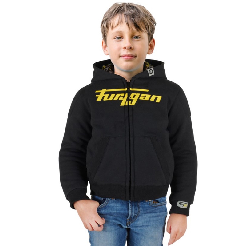 Furygan Luxio Kid Schwarz und Gelb Motorrad Sweatshirt