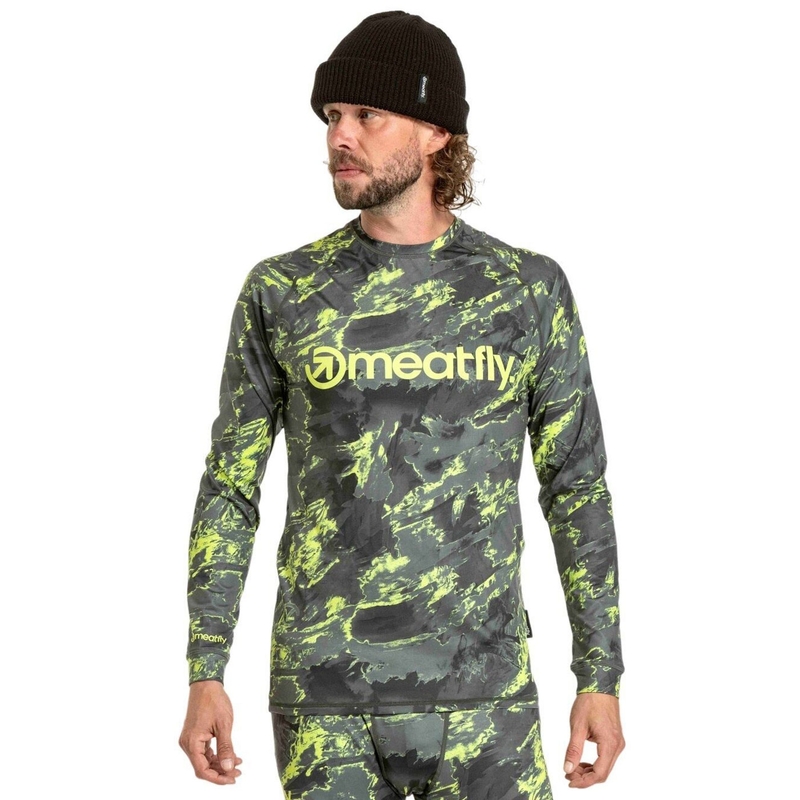 Herren-Thermo-T-Shirt Meatfly Avery blau-grünes Tarnmuster
