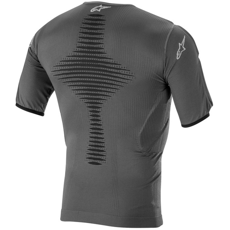 Thermoshirt mit kurzen Ärmeln und Protektoren Alpinestars Roost Base anthrazit-schwarz