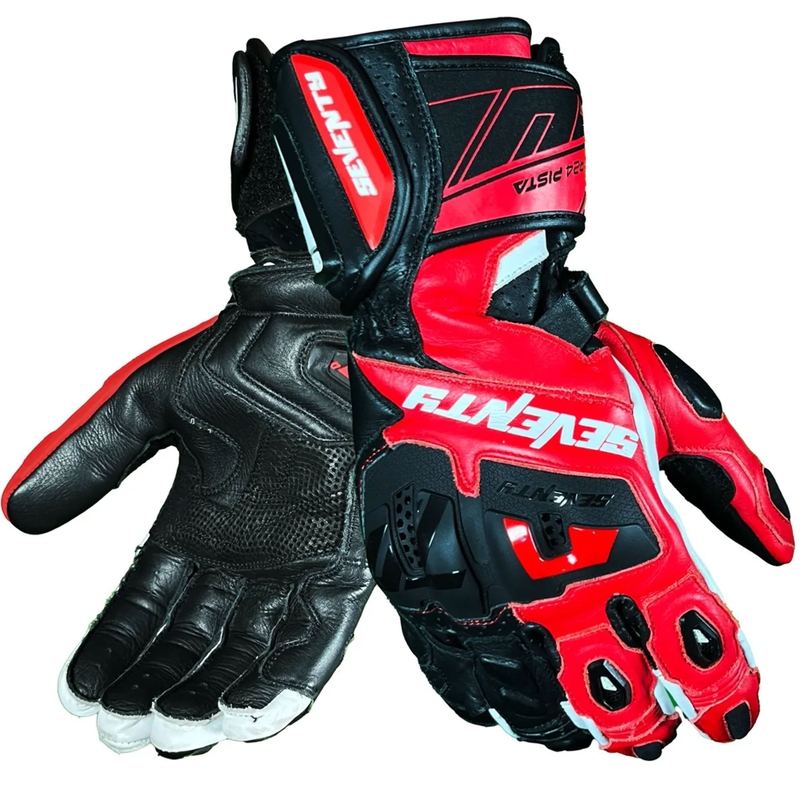 Seventy Degrees SD-R24 Pista Motorradhandschuhe schwarz-rot-weiß