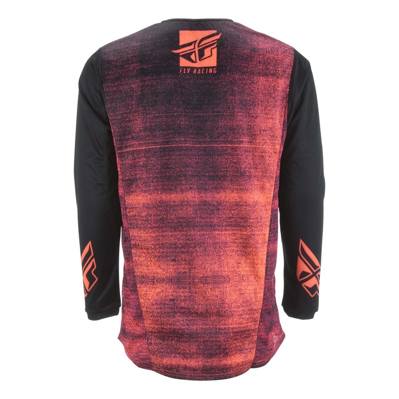 Motocross Trikot FLY Racing Kinetic NOIZ 2019 - USA schwarz-fluorrot Ausverkauf