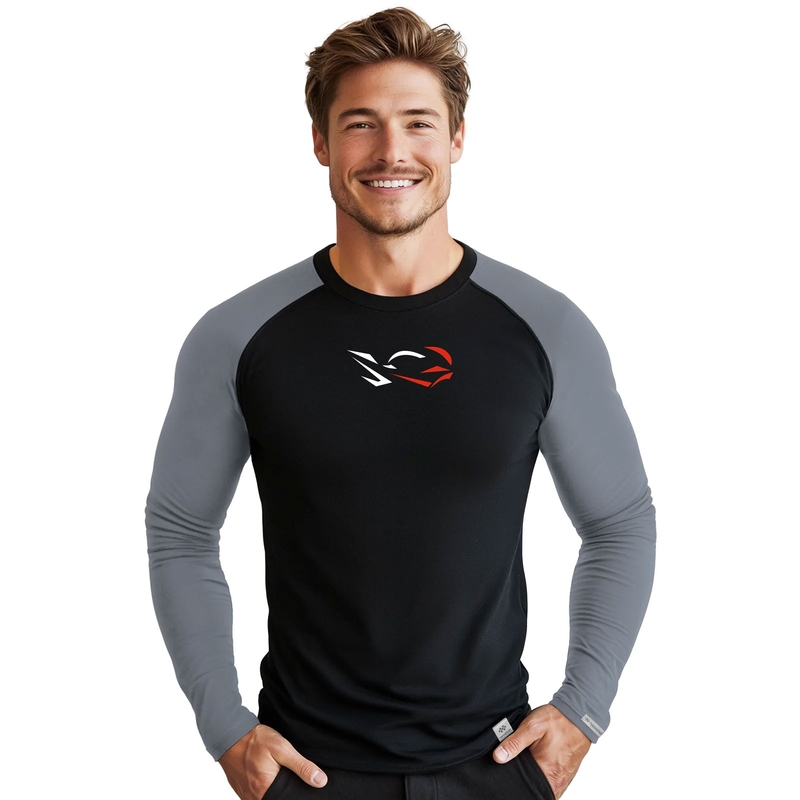 Herren Funktions-T-Shirt nanosilver® Combi Ride schwarz-grau