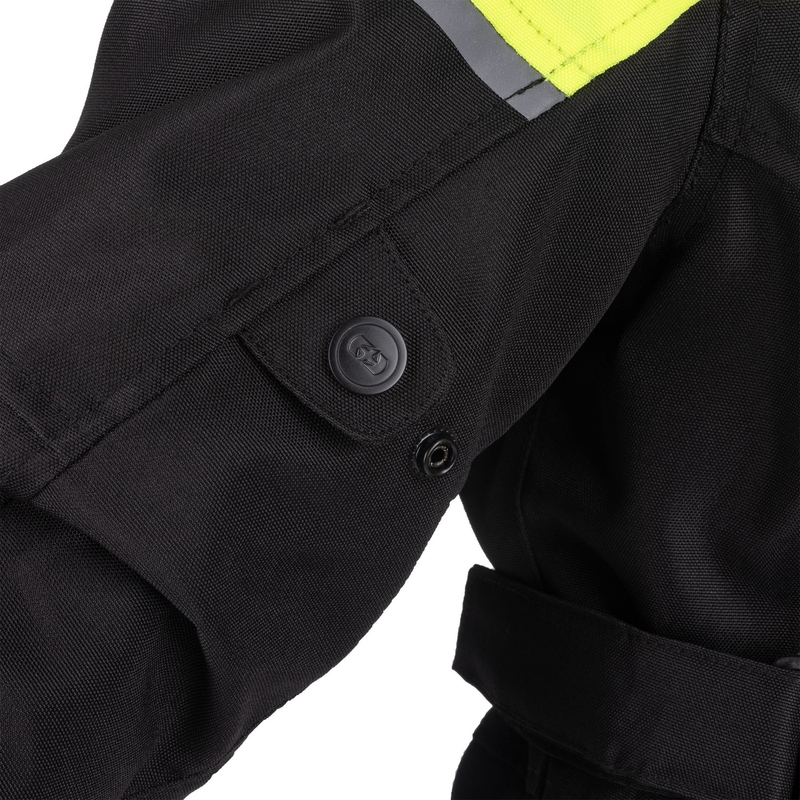 Damen Motorradjacke Oxford Spartan Long WP schwarz-fluo gelb