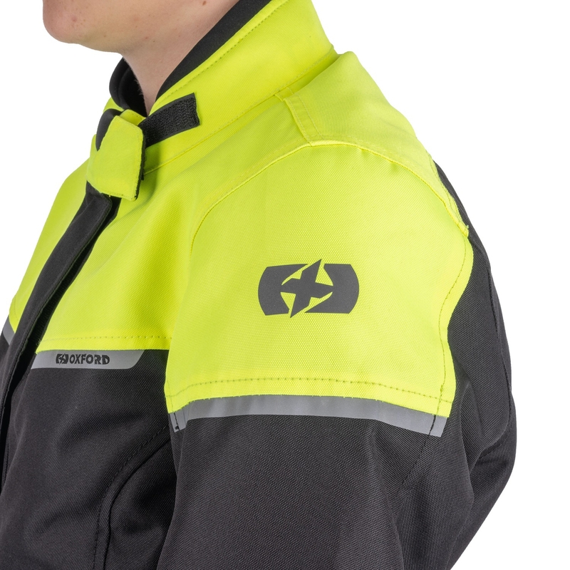 Damen Motorradjacke Oxford Spartan Long WP schwarz-fluo gelb