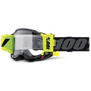100% Forecast Accuri 2 Motocrossbrille schwarz mit klarem Plexiglas