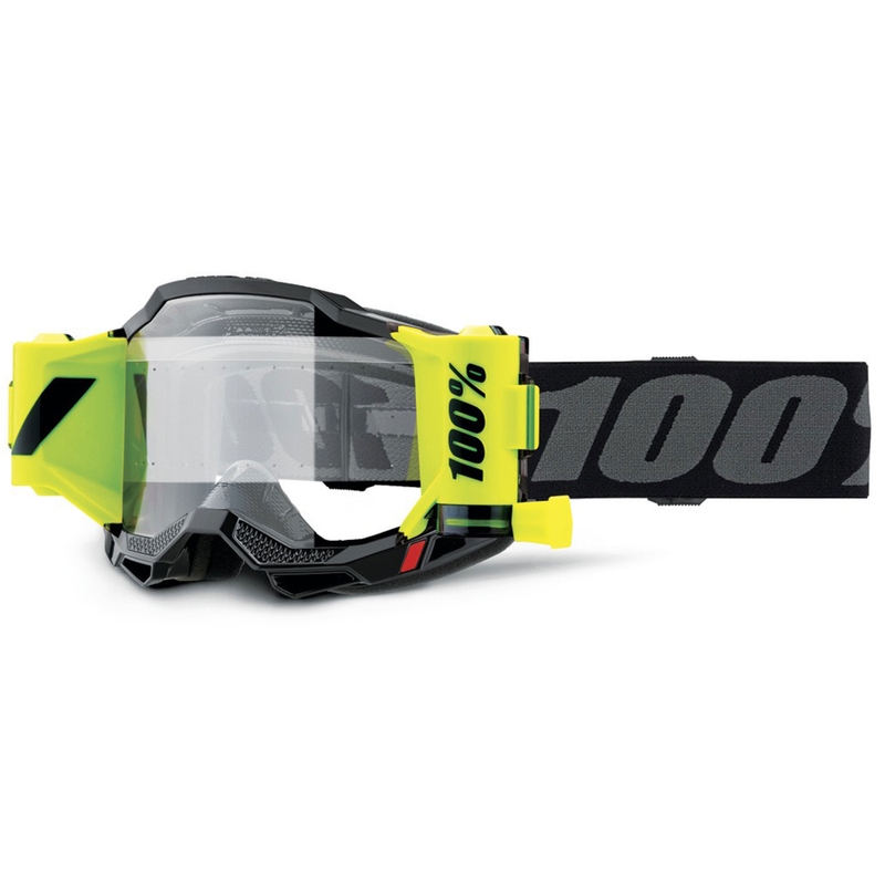 100% Forecast Accuri 2 Motocrossbrille schwarz mit klarem Plexiglas