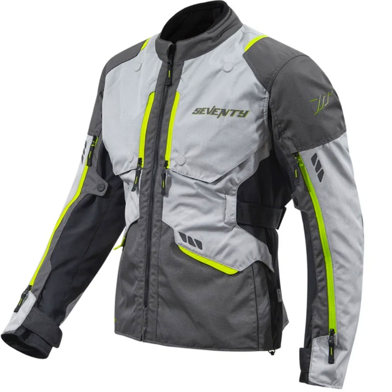 Seventy Degrees SD-JT67 Tanami Motorradjacke schwarz-grau-fluogelb