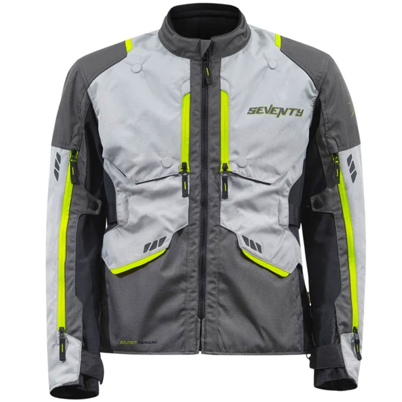 Seventy Degrees SD-JT67 Tanami Motorradjacke schwarz-grau-fluogelb