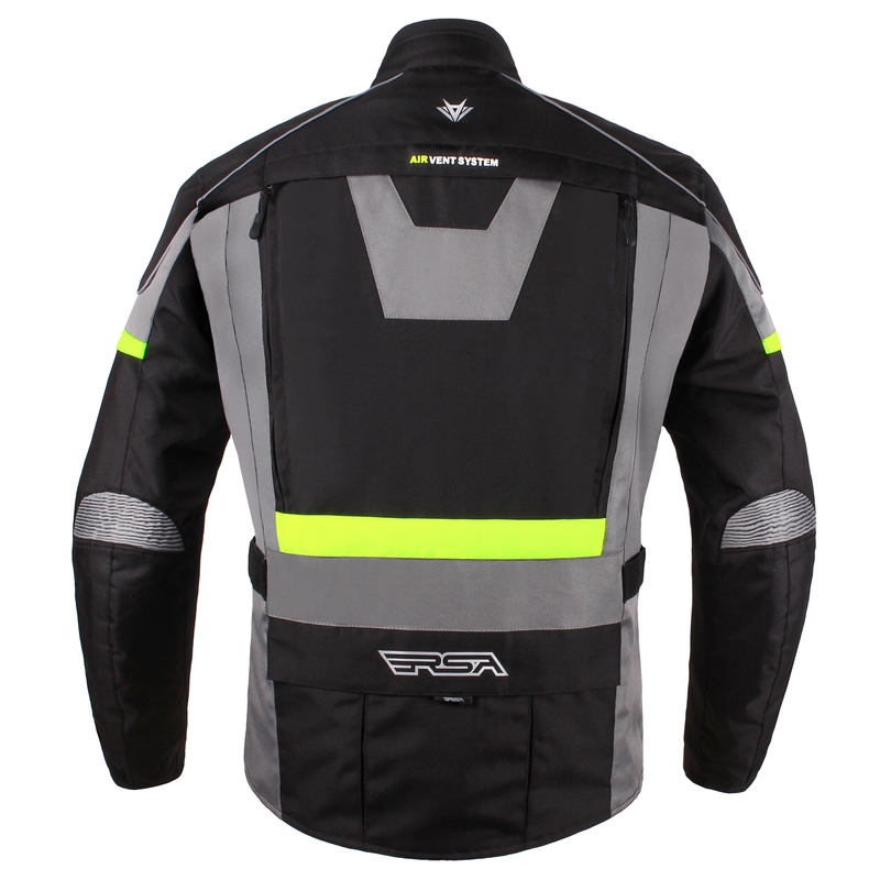 Motorradjacke RSA Desert schwarz-grau-fluo gelb Ausverkauf