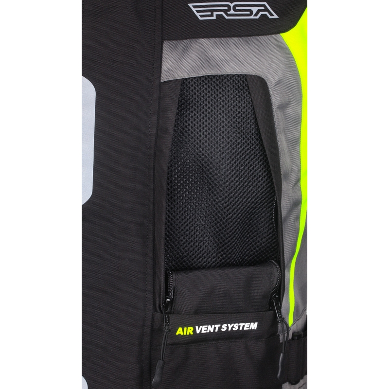 Motorradjacke RSA Desert schwarz-grau-fluo gelb Ausverkauf
