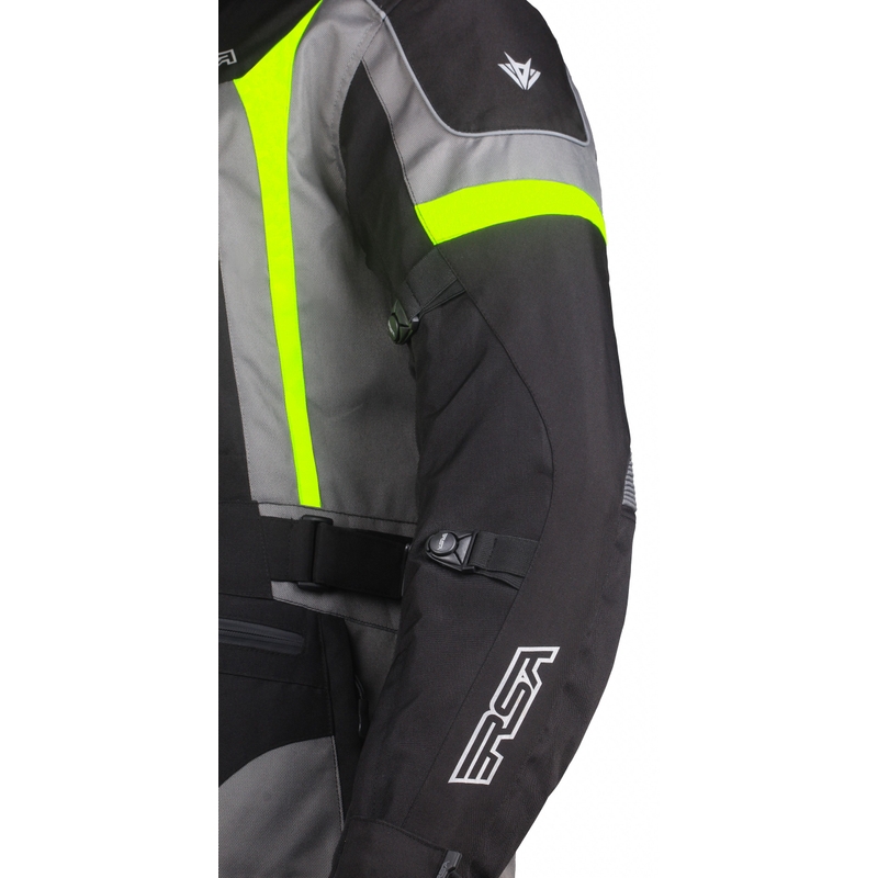 Motorradjacke RSA Desert schwarz-grau-fluo gelb Ausverkauf