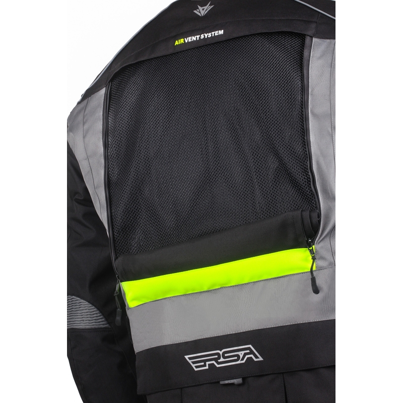 Motorradjacke RSA Desert schwarz-grau-fluo gelb Ausverkauf