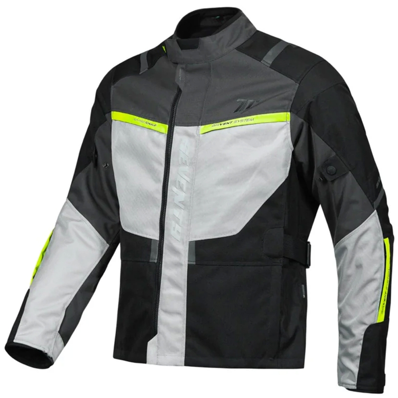Seventy Degrees SD-JT83 Tonale Motorradjacke schwarz-grau-fluogelb