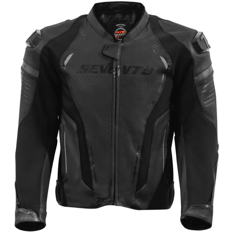 Seventy Degrees SD-JL24 Spoiler Leder Motorradjacke schwarz
