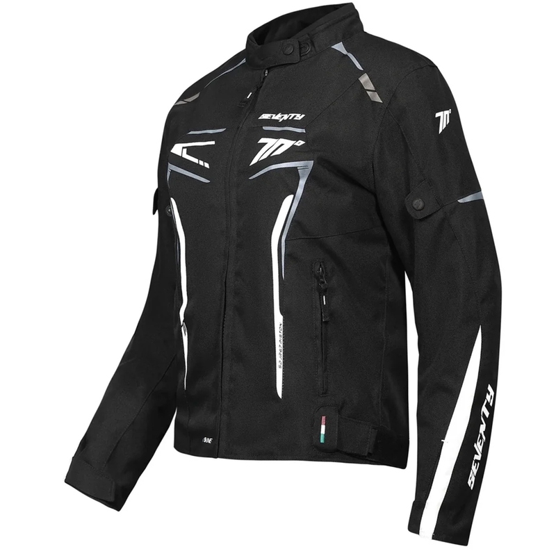 Damen Motorradjacke Seventy Degrees SD-JR67 Piston schwarz-grau-weiß