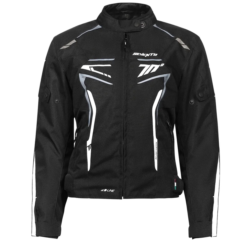 Damen Motorradjacke Seventy Degrees SD-JR67 Piston schwarz-grau-weiß