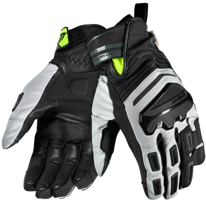 Motorradhandschuhe Seventy Degrees SD-T13 Aspen Light schwarz-grau-fluo gelb