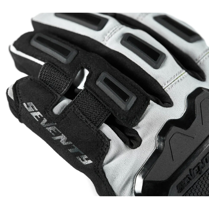 Motorradhandschuhe Seventy Degrees SD-T13 Aspen Light schwarz-grau-fluo gelb