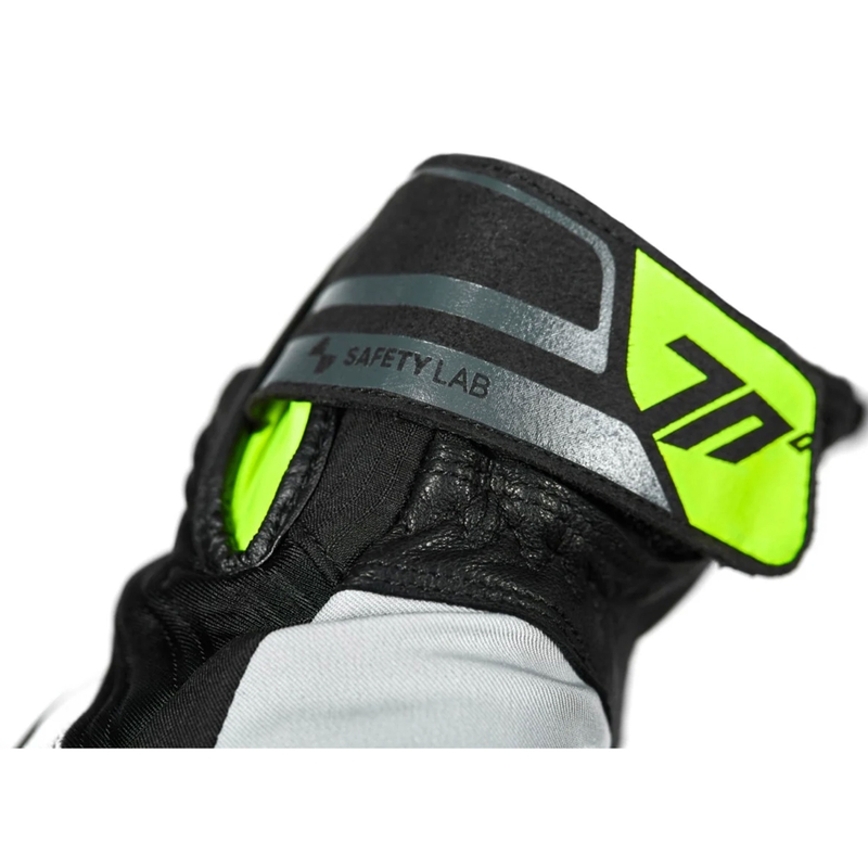 Motorradhandschuhe Seventy Degrees SD-T13 Aspen Light schwarz-grau-fluo gelb