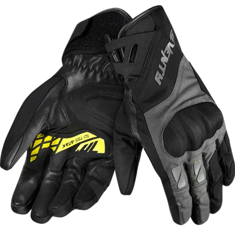 Motorradhandschuhe Seventy Degrees SD-T55 Atak schwarz-fluo gelb