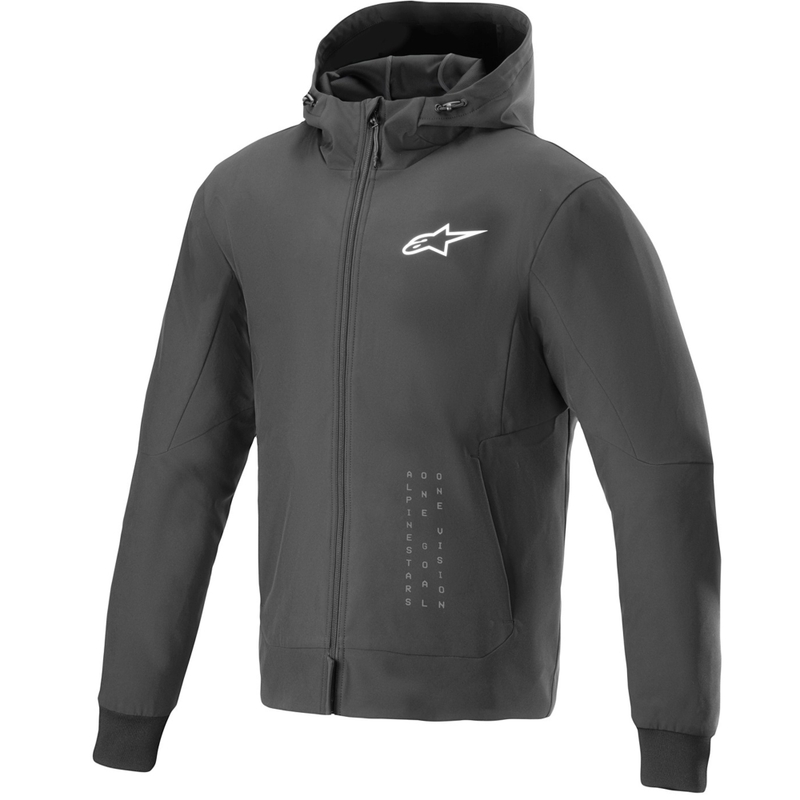 Alpinestars Radium Tech Hoodie Motorrad Sweatshirt schwarz-weiß