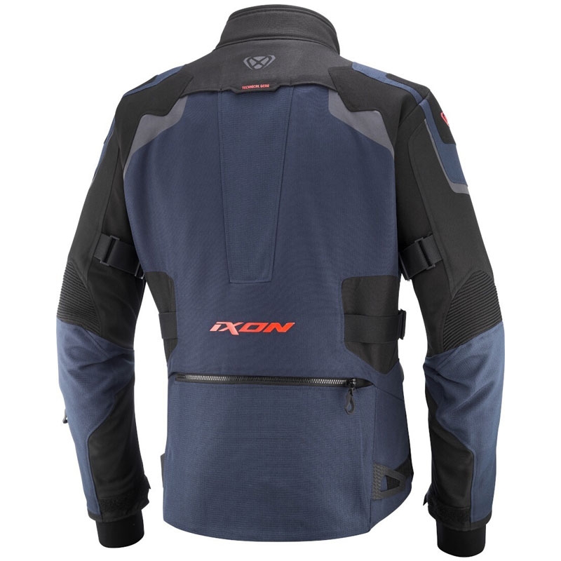 Motorradjacke IXON Odin blau-schwarz-fluorrot