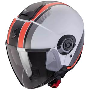 Offener Motorradhelm Scorpion CORPION EXO-CITY II VEL matt grau-rot