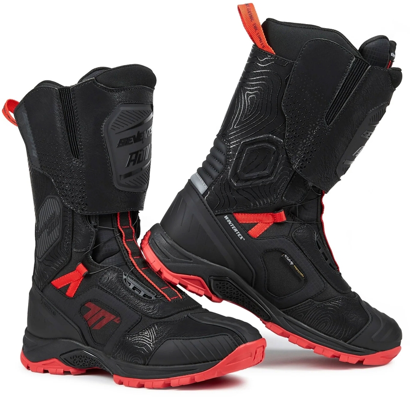 Motorradstiefel Seventy Degrees SD-BA6 Stelvio High Schwarz-Rot