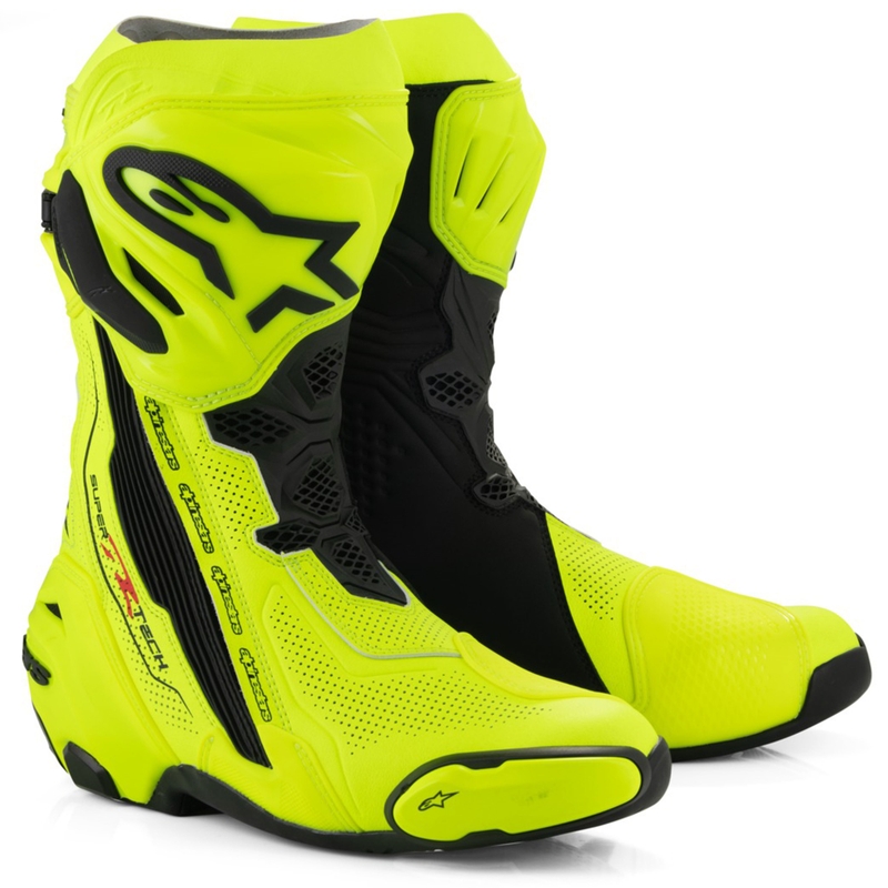 Alpinestars Supertech R Vented Motorradstiefel neongelb-schwarz