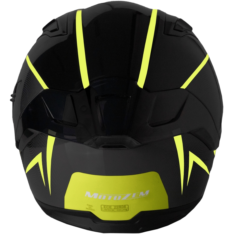 MotoZem Guardian Integralhelm Motorrad Schwarz-Gelb - II. Qualität