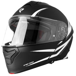 Klappbarer Motorradhelm Street Racer Fury mattschwarz-weiß - II. Qualität