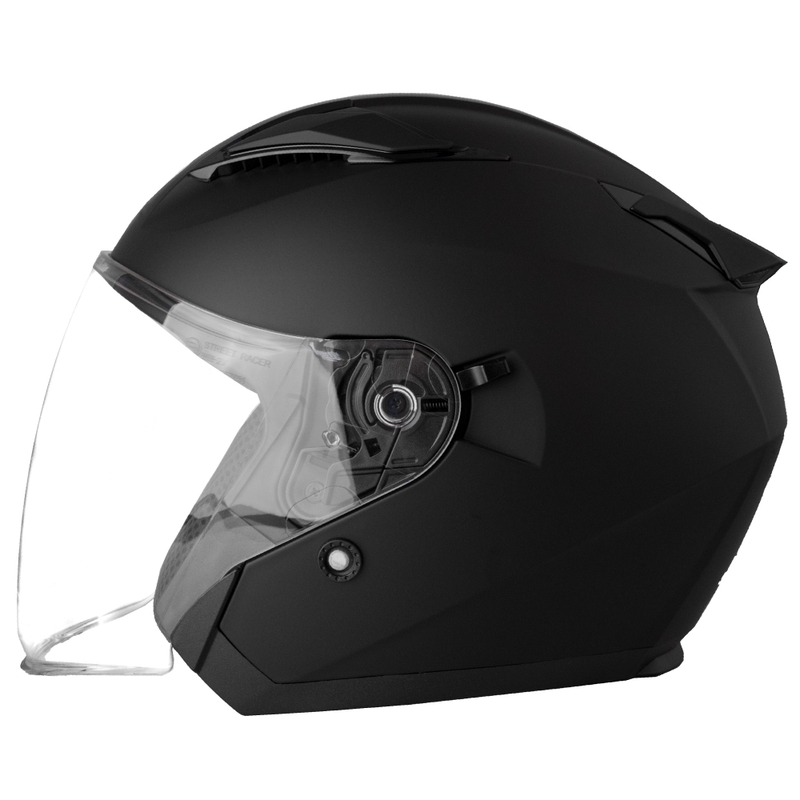 Offener Motorradhelm Street Racer Sonic Mattschwarz - II. Qualität