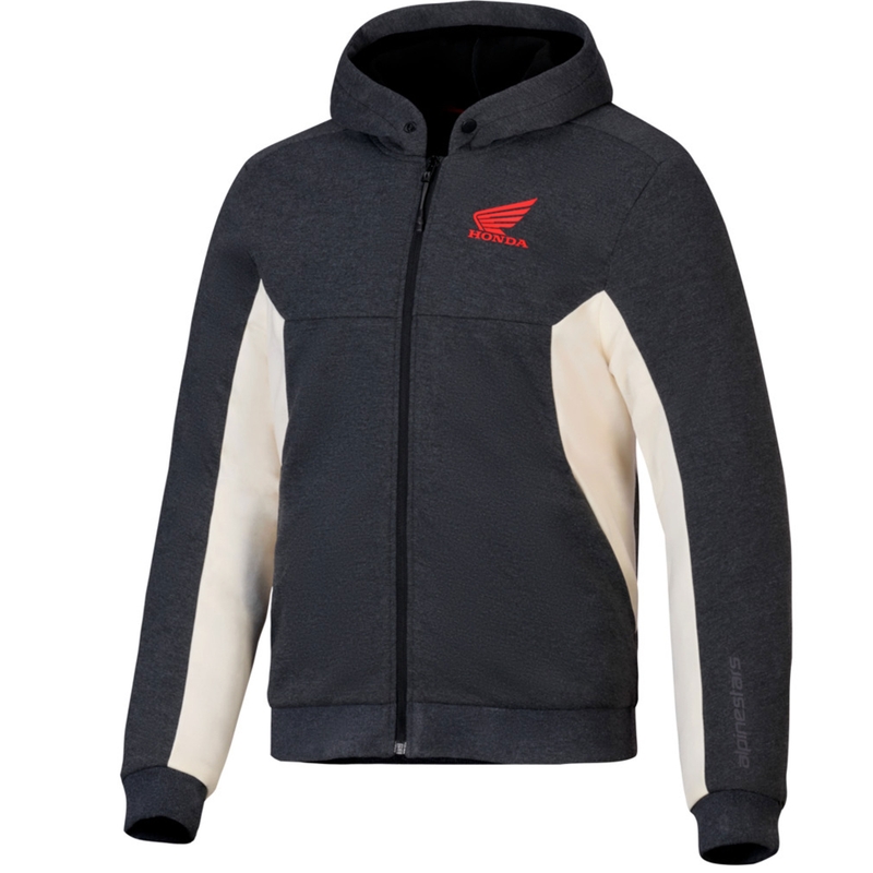 Hoodie Alpinestars Chrome V3 Sport Honda Collection Dunkelgrau-Creme-Rot