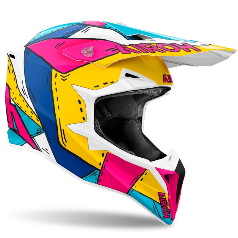Motocross-Helm Airoh Wraaap Paint matt mehrfarbig