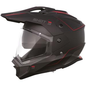 Enduro-Motorradhelm Shot Trek Rally matt schwarz-rot
