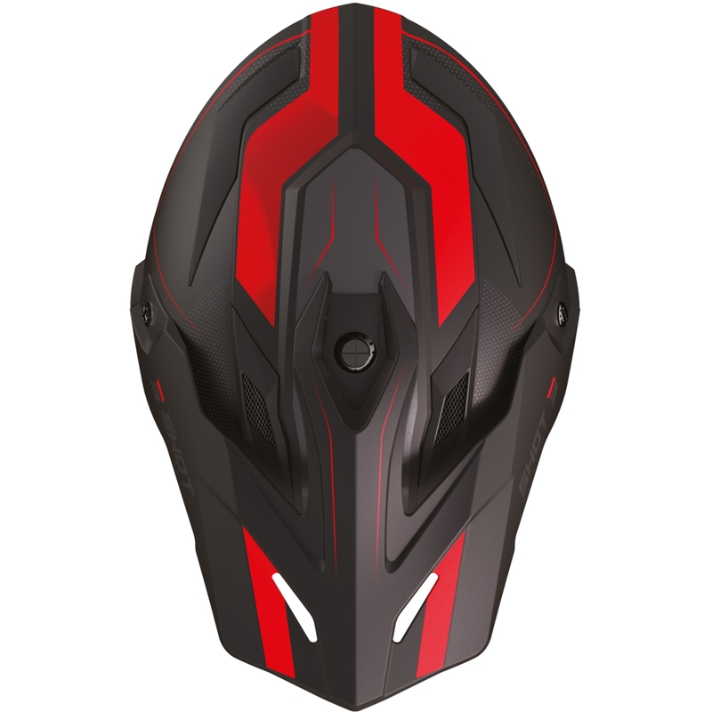 Enduro-Motorradhelm Shot Trek Rally matt schwarz-rot