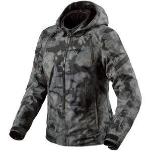 Damen-Motorradjacke Revit Flare 3 H2O Camo Dunkelgrau