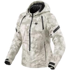 Damen-Motorradjacke Revit Flare 3 H2O camo grau-weiß