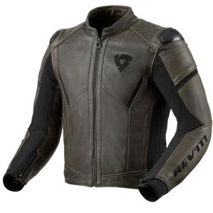 Leder-Motorradjacke Revit Parallax dunkeloliv