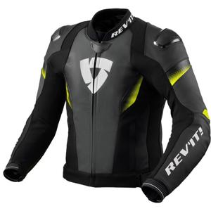Leder-Motorradjacke Revit Control schwarz-fluogelb