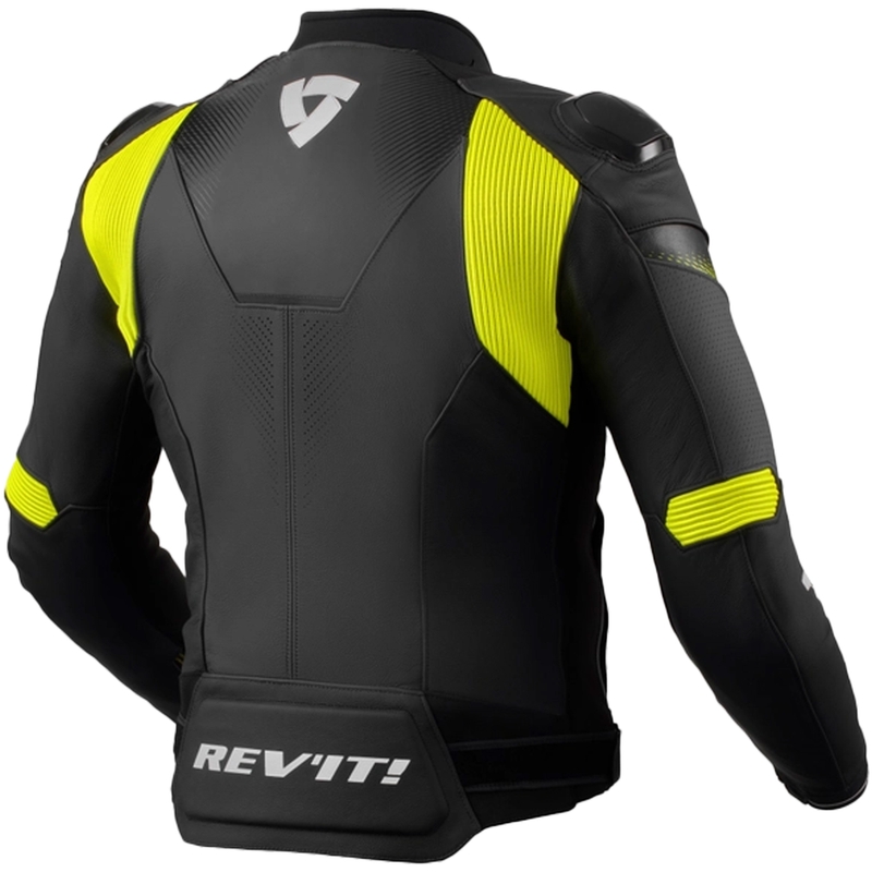 Leder-Motorradjacke Revit Control schwarz-fluogelb