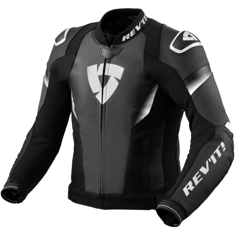 Leder-Motorradjacke Revit Control schwarz-weiß