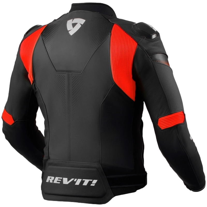 Leder-Motorradjacke Revit Control schwarz-fluorot