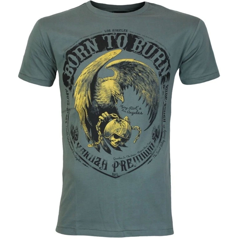 Yakuza Premium Born To Burn Flying Riots Los Angeles T-Shirt olivgrün