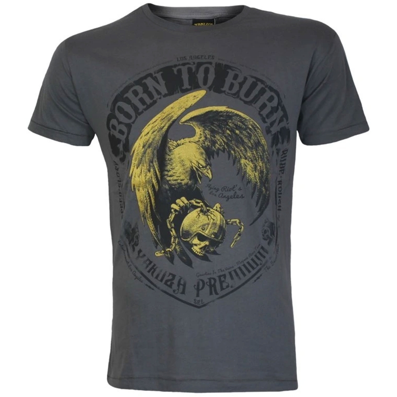 Yakuza Premium Born To Burn Flying Riots Los Angeles T-Shirt dunkelgrau