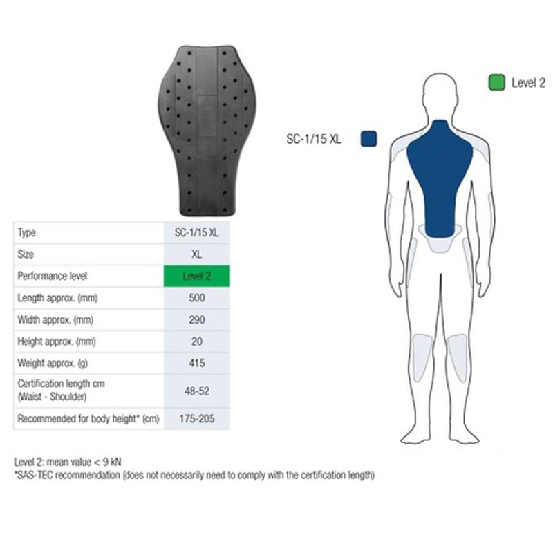 Sas-Tec Level 2 SC-1/15 Rückenprotektor schwarz