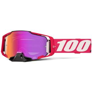 Motocrossbrille 100% Armega Kloug mit silbernem Plexiglas HIPER