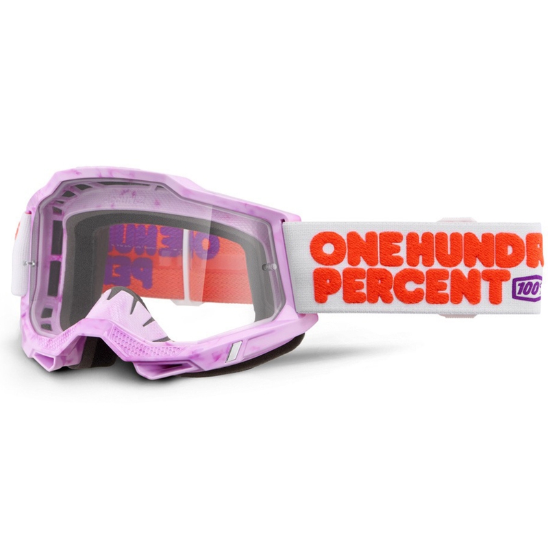 100% Accuri 2 Hundreds Motocross-Brille mit klarem Plexiglas