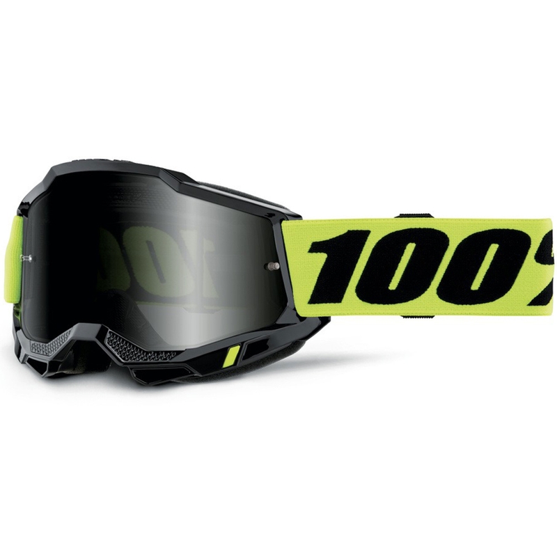 Motocrossbrille 100% Accuri 2 Sand fluo gelb mit geräuchertem Plexiglas